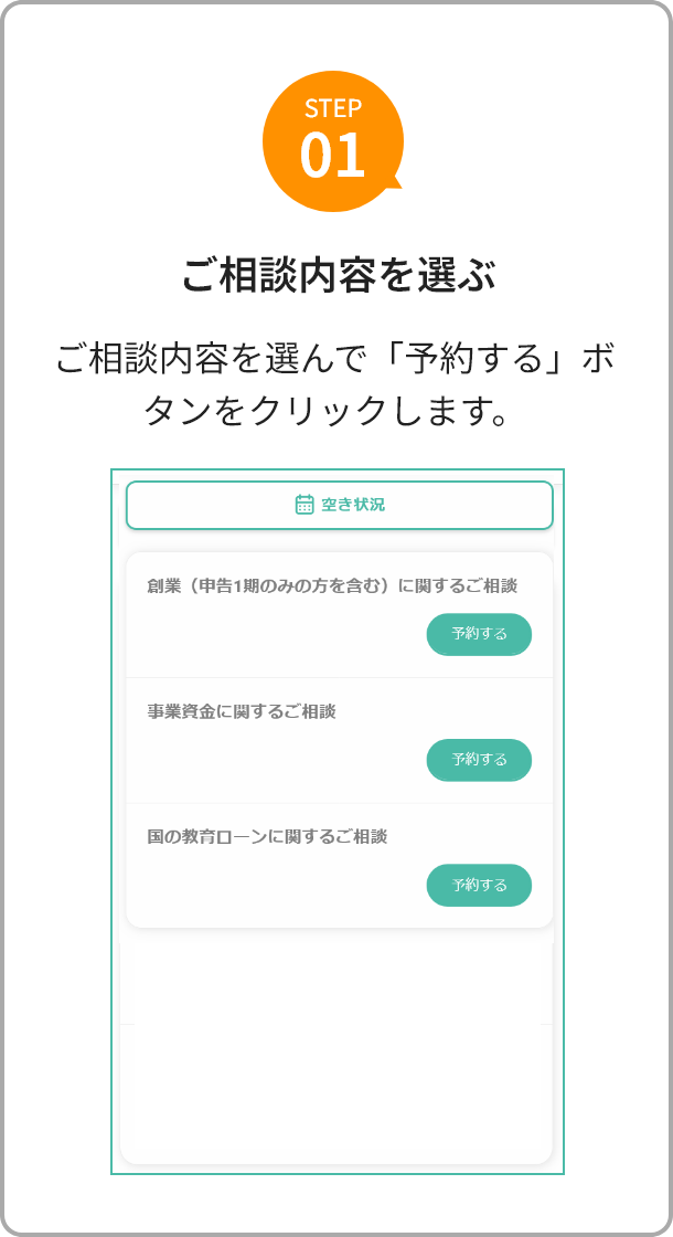 STEP1 来店目的を選ぶ